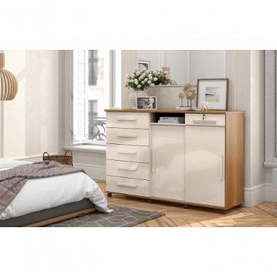Cômoda Vega 2020 Com 2 Portas E 6 Gavetas Freijo-off White