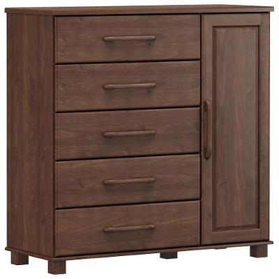 Comoda 5 Gavetas 1 Porta Madeira Maciça 125 Cm 2251 Cafe Milani Store Cafe