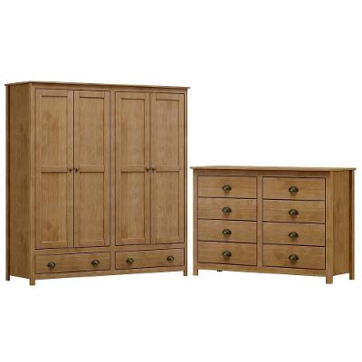 Guarda Roupa 4 Pt Comoda 8 Gv Madeira Maciça Freijo Milani Store