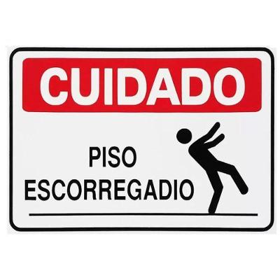 Placa De Sinalização Acesso 20x30cm Cuidado Piso Escorregadio