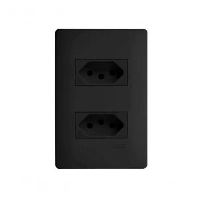 Conjunto Fame Habitat Black - 2 Tomadas 2p+t 10a