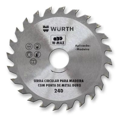 Disco De Serra Circular Para Madeira Vídea Wurth 4.3/8(110mm) 24 Dentes