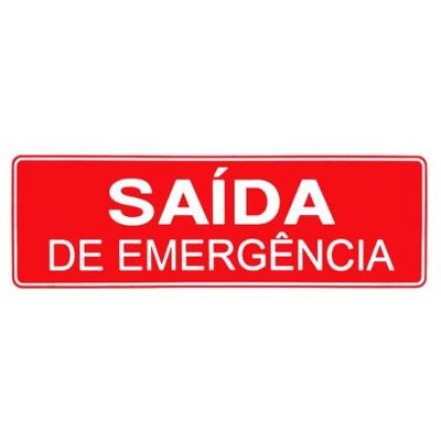 Placa De Sinalização Acesso 10x30cm Saída De Emergência