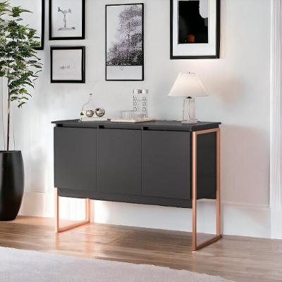 Buffet 3 Portas Estilo Industrial Amsterdã Preto Cobre