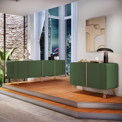 Conjunto Buffets Bambino/virginia Sala De Estar Mdp/mdf Pés Em Aço Verde Pistache G26 - Gran Belo