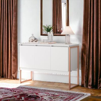Buffet Luxuoso 3 Portas Barcelona Branco Cobre