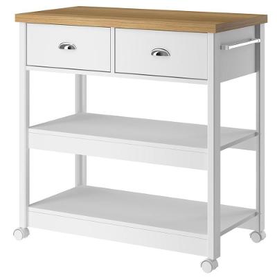 Aparador Carrinho Café 2 Gavetas 85 Cm Ba135 Branco Dtall