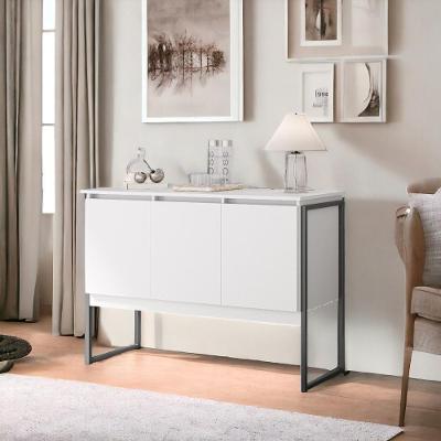 Buffet Design Industrial 3 Portas Turim Branco Preto