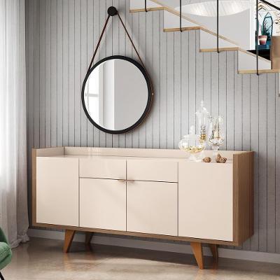 Buffet Balcão Decorativo Albâni Sala De Jantar Pés Madeira Mdp/mdf Off White/castanho G26 - Gran Belo