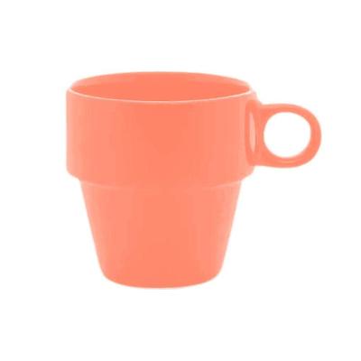 Jogo Xícaras Para Café De Porcelana 90 Ml 6 Peças Empilhavel Rosa