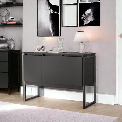 Buffet 3 Portas Sala De Estar Berlim Preto Onix