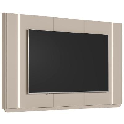 Painel Para Tv 75 Pol Com Led 240cm Elysia L05 Off White Fosco - Lyam Decor
