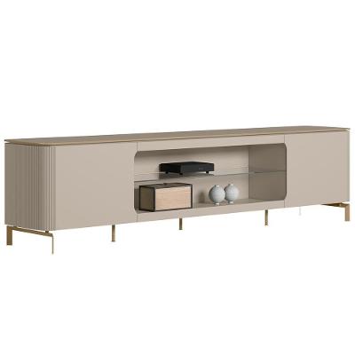 Rack Para Sala De Estar Tv 85 Pol Pés Metálicos Elysia L05 Off White Fosco - Lyam Decor