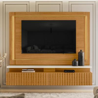 Painel Bancada Suspensa Com Led Tvs Até 75 Polegadas Gaia - Cinamomo-off White