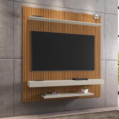 Painel Para Tv Até 60 Polegadas Com Prateleiras Multimóveis Cr45286 Ripado Off White