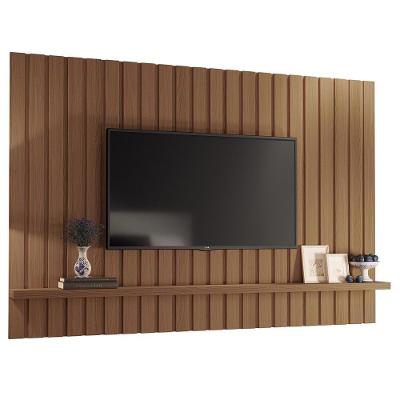 Painel Para Tv 70 Pol Ripado 200cm Conect B01 Castanho - Lyam Decor