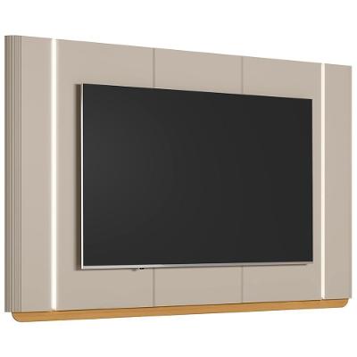 Painel Para Tv 75 Pol Com Led 240cm Elysia L05 Tauari Off White Fosco - Lyam Decor