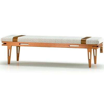 Banco Los Recamier Ozki 151 Cm Madeira Eucalipto Cedro Tecido Cinza