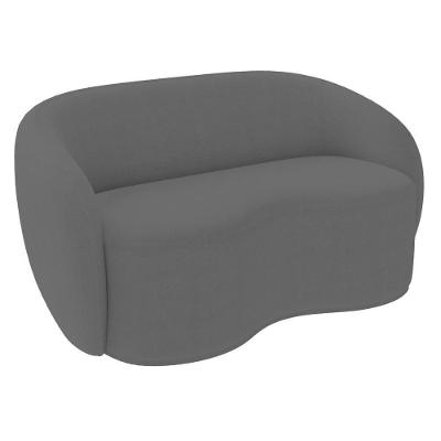 Sofá 3 Lugares Living Orgânico Sala De Estar 180cm Garbin K04 Bouclê Cinza - Mpozenato