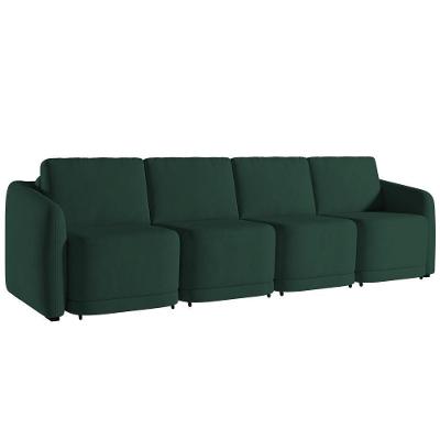 Sofá Cama Casal Para Sala 396cm Polska K04 Veludo Verde - Mpozenato