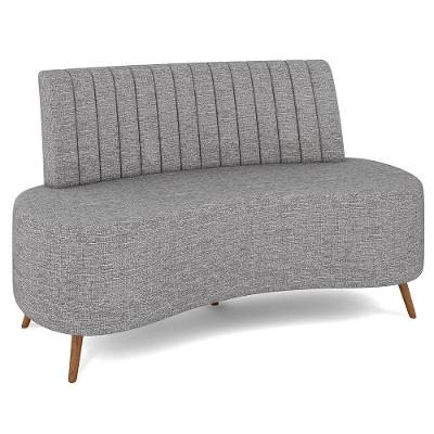 Sofá 2 Lugares Para Sala Living 135cm Pés Palito Tamar K04 Linho Cinza - Mpozenato