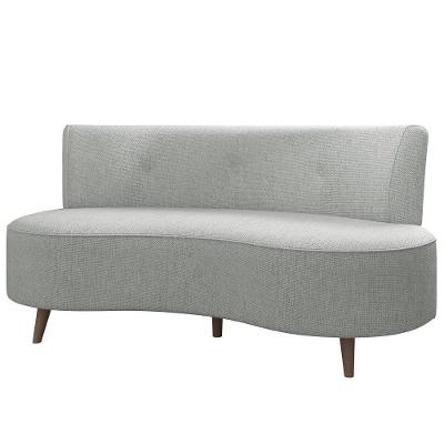 Sofá 2 Lugares Para Sala Living 135cm Pés Palito Korah K04 Linho Cinza - Mpozenato