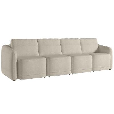 Sofá Cama Casal Para Sala 396cm Polska K04 Bouclê Bege - Mpozenato