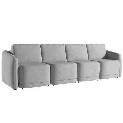 Sofá Cama Casal Para Sala 356cm Polska K04 Veludo Cinza - Mpozenato