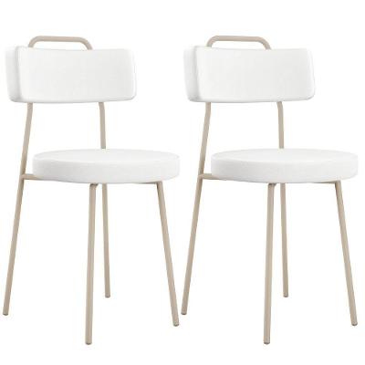 Kit 02 Cadeiras Decorativas Estofada Sala Jantar Barcelona Arena L02 Facto Branco - Lyam
