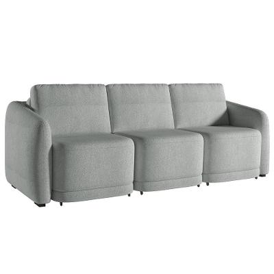 Sofá Cama Casal Para Sala 246cm Polska K04 Bouclê Cinza Claro - Mpozenato