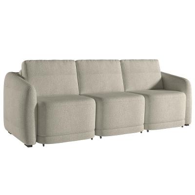 Sofá Cama Casal Para Sala 246cm Polska K04 Bouclê Bege - Mpozenato