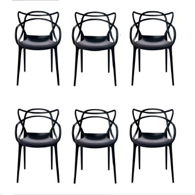 Conjunto Com 6 Cadeiras Allegra Preta Polipropileno
