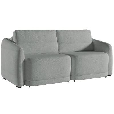 Sofá Cama Casal Para Sala 236cm Polska K04 Bouclê Cinza Claro - Mpozenato