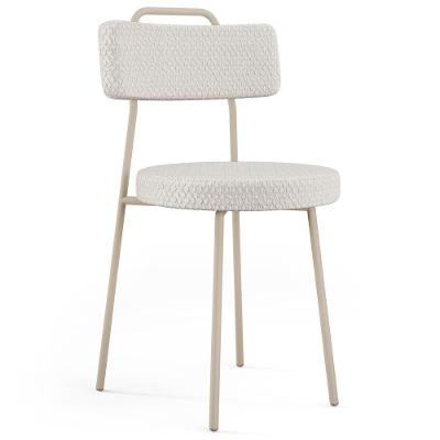 Cadeira Decorativa Estofada Para Sala De Jantar Barcelona Arena L02 Bouclê Cru - Lyam