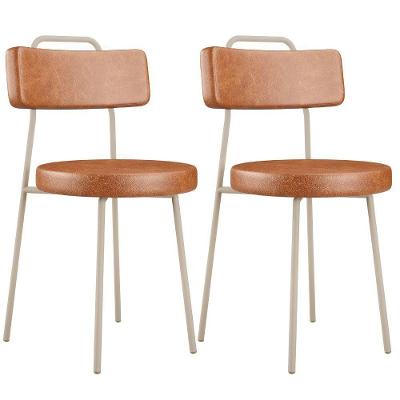 Kit 02 Cadeiras Decorativas Estofada Sala Jantar Barcelona Arena L02 Couríssimo Camel - Lyam