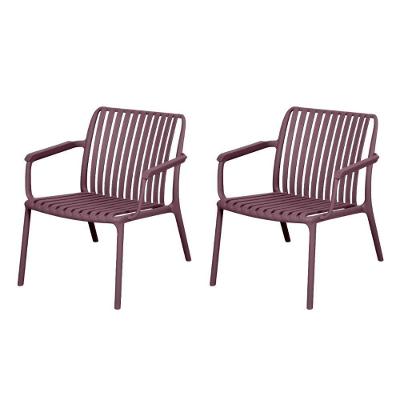 Kit 2 Cadeiras Com Braço Empilhável Lounge Cozumel Inmetro Fratini 59 Cm (larg) Polipropileno Nude