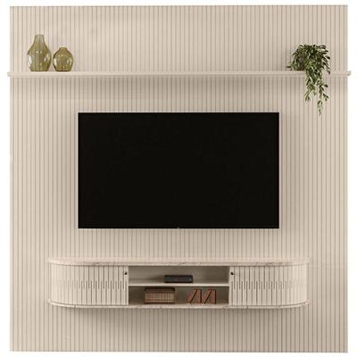Home Suspenso Para Tv 75 Polegadas 2 Portas Jaguar Calacata/off White