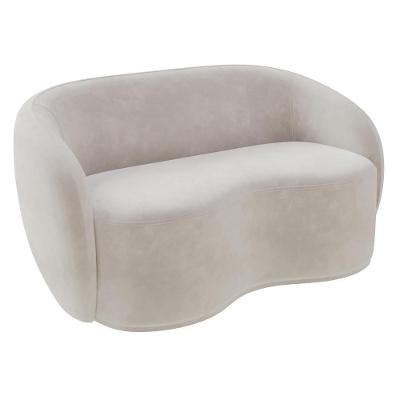 Sofá 3 Lugares Living Orgânico Sala De Estar 180cm Garbin K04 Veludo Bege - Mpozenato