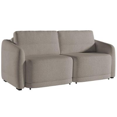 Sofá Cama Casal Para Sala 236cm Polska K04 Bouclê Bege Escuro - Mpozenato