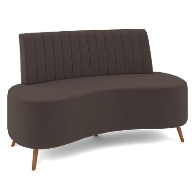 Sofá 2 Lugares Para Sala Living 135cm Pés Palito Tamar K04 Veludo Marrom - Mpozenato