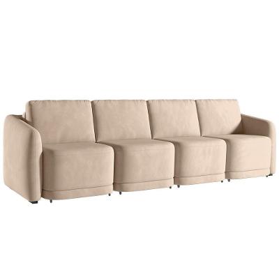 Sofá Cama Casal Para Sala 316cm Polska K04 Veludo Bege - Mpozenato