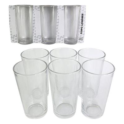 Jogo De Copos De Vidro 240ml Copo Para Agua Conjunto Chiques Kit 6 Unidades