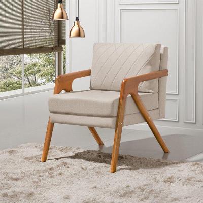 Poltrona Mona Luxo Onix Madeira Maciça Tecido Veludo Bege Web Holz