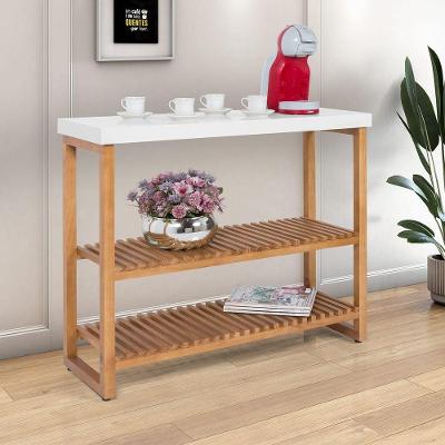 Estante Aparador Buffet Gold Com 2 Prateleiras Luxo Branco