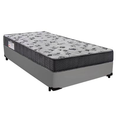 Cama Box Solteiro Sintético + Colchão De Molas Ensacadas Sereneprime 88x188x58cm Cinza