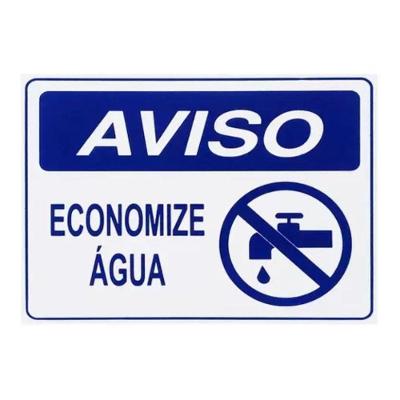 Placa De Sinalização Acesso 15x20cm Aviso Economizw água