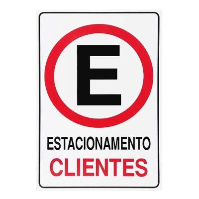 Placa De Sinalização Acesso 20x30cm Estacionamento Clientes
