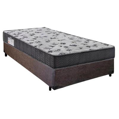 Cama Box Solteiro Suede + Colchão De Molas Ensacadas Sereneprime 88x188x58cm Marrom
