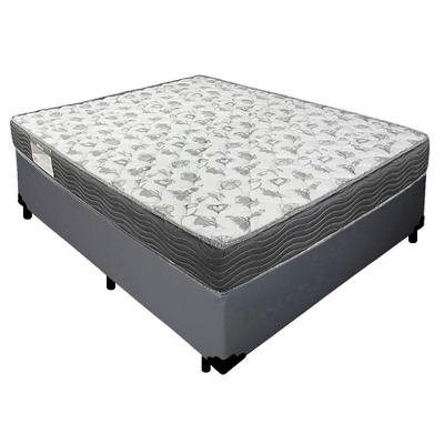 Cama Box Casal Sintético + Colchão De Espuma D33 Sereneprime 138cm Cinza