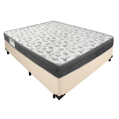 Cama Box Casal Sintético + Colchão De Molas Ensacadas Sereneprime 138x188x58cm Bege